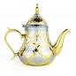 Preview: Induktion Orientalische Teekanne, Berrad Atay, Cay Kanne, "Fes" Silber-Gold 0,8 L