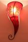 Preview: Orientalische Leder-Wandlampe "Amal" Rot Lang