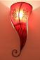 Preview: Orientalische Leder-Wandlampe Amal Rot Lang