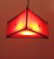 Preview: Orientalische Deckenlampe "Parabel" Dreieckig Leder Rot