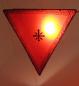 Preview: Orientalische Deckenlampe "Parabel" Dreieckig Leder Rot