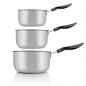 Preview: 3-teilig Stielkasserolle Kochtopf Stieltopf Casserolle Aluminium 14, 16 und 19 cm