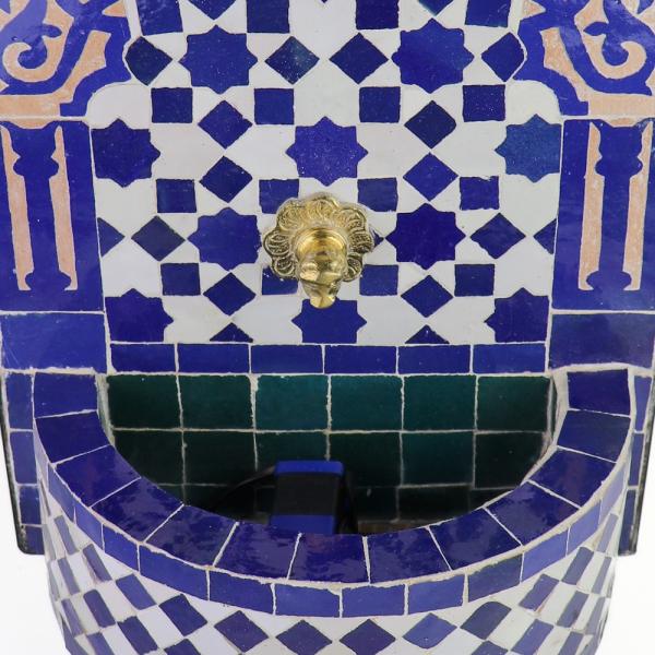 Marokkanischer Mosaikbrunnen Mini Blau-Natur