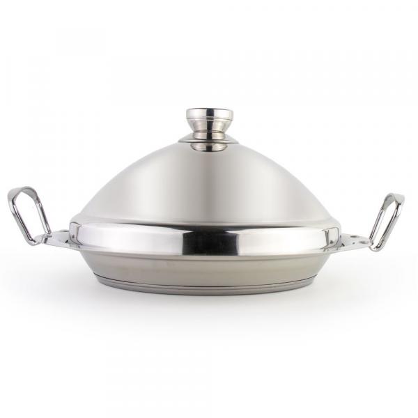 Marokkanische Tajine Ø 34 cm Induktion cocoWhite Tajin Tagin Edelstahl Silber