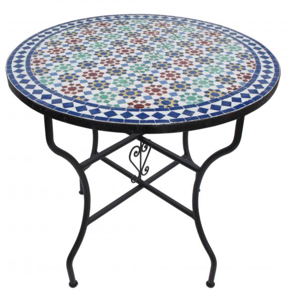 Mediterraner Mosaiktisch Rund Ø 80 cm "Tarsia" Bunt