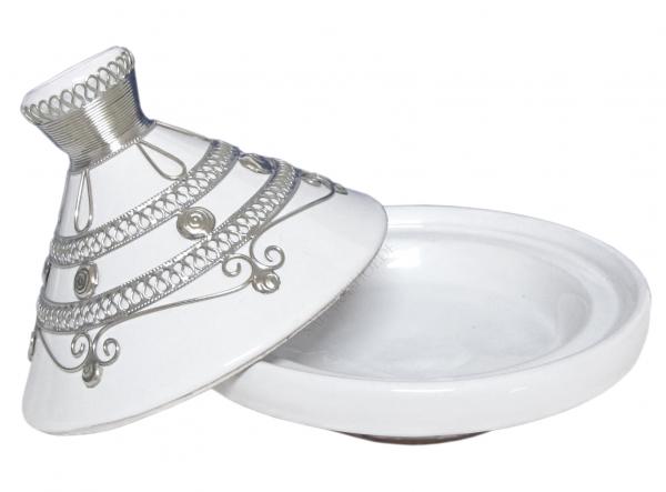 Marokkanische Tajine Dips Schale 13 cm Weiß