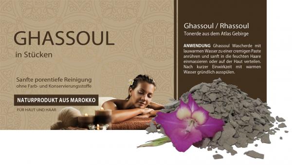 500 g Ghassoul Rhassoul Wascherde Granulat