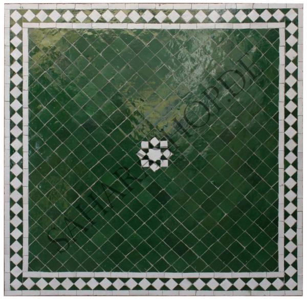 Mosaikplatte "Fleur" Grün 80 x 80 cm