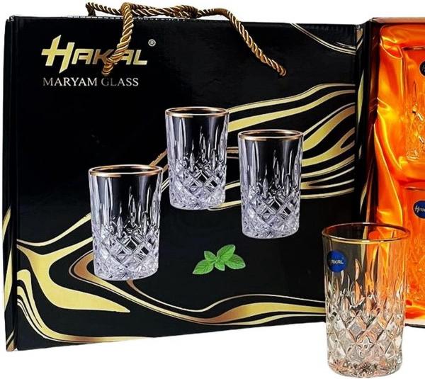 6er Set Hakal Teegläser Luxus Glas Kristall Look "Maryam Glass!