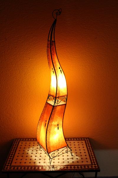 Orientalische Stehlampe "Henna" 150 cm Leder Orange