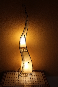 Orientalische Stehlampe "Henna" 150 cm Leder Natur