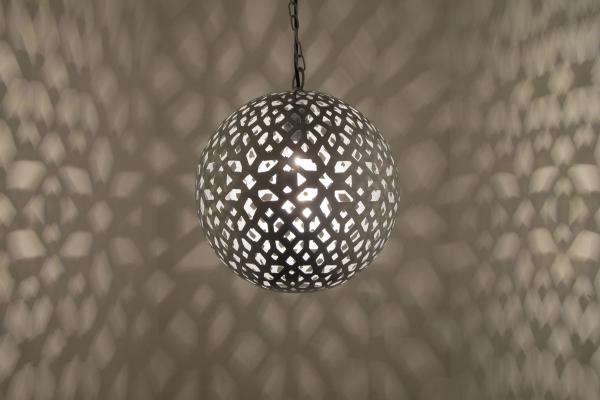 Orientalische Indische Hängelampe Deckenlampe Lalita Silber