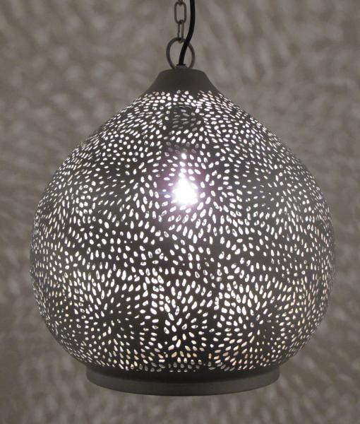 Orientalische Indische Messing Hängelampe Deckenlampe Usha Silber