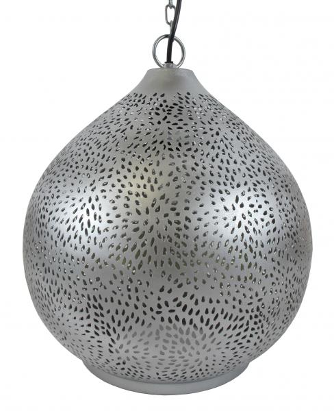 Orientalische Indische Messing Hängelampe Deckenlampe Usha Silber