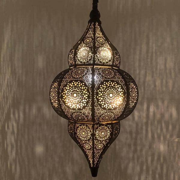 Orientalische Indische Hängelampe Deckenlampe Jaya Schwarz