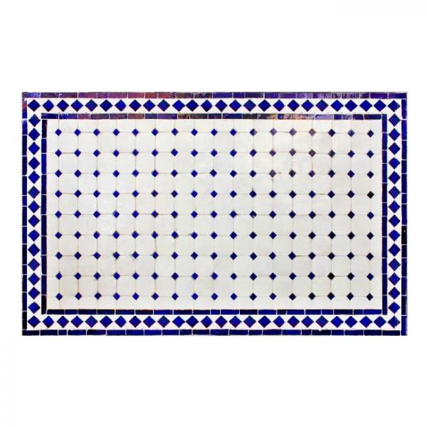 Mediterraner Mosaiktisch Blau-Natur 120 x 80 cm