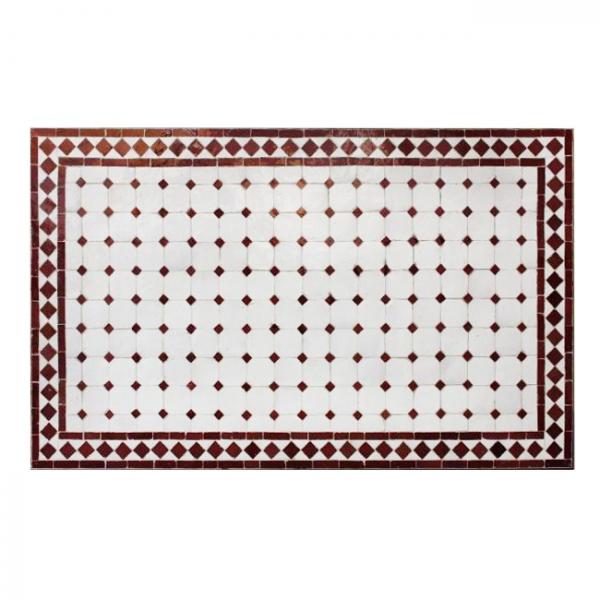 Mediterraner Mosaiktisch Bordeaux-Natur 100 x 60 cm