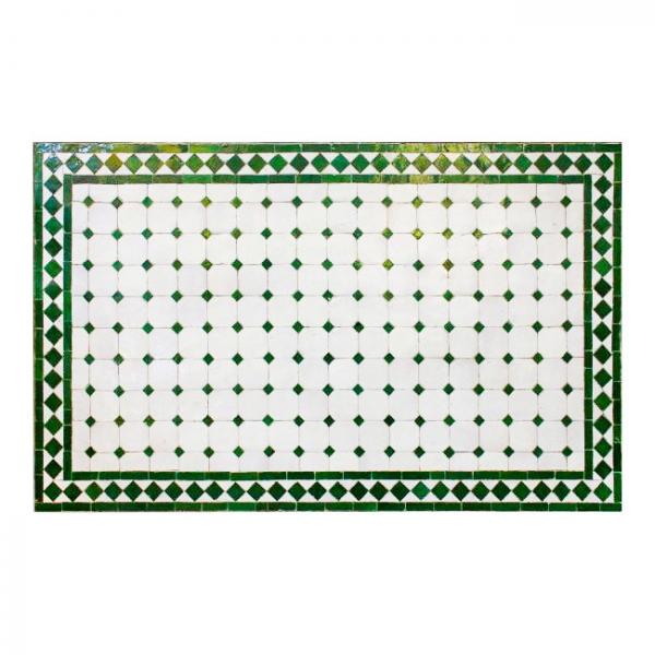 Mediterraner Mosaiktisch Grün-Natur 120 x 80 cm