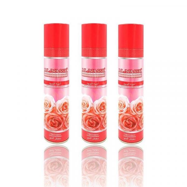 3er-Set Orientalisches Raumspray / Deo / Duft Al-Nassr "Princesse of Roses"