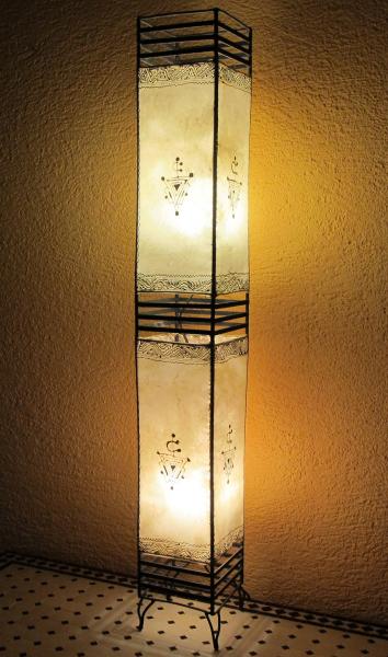 Orientalische Stehlampe "Henna-Koutoubia" 127 cm Leder Natur