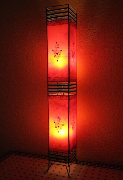 Orientalische Stehlampe "Henna-Koutoubia" 127 cm Leder Rot