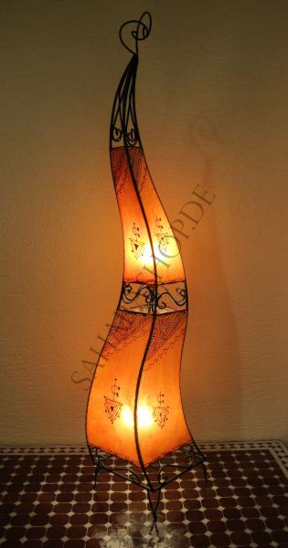 Orientalische Stehlampe Henna 130 cm Leder Orange