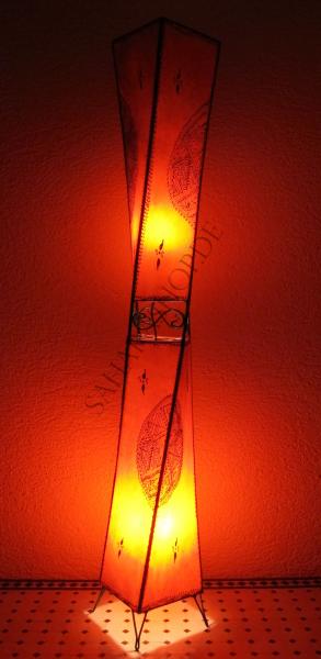 Orientalische Stehlampe Henna-Carre 150 cm Leder Rot