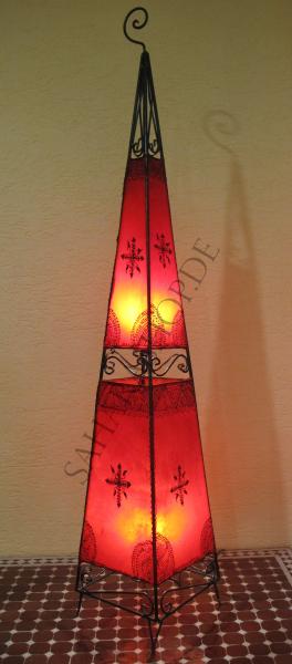 Orientalische Stehlampe "Henna-Pyramid" 155 cm Leder Rot