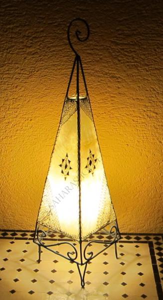 Orientalische Stehlampe "Henna-Pyramid" 73 cm Leder Natur