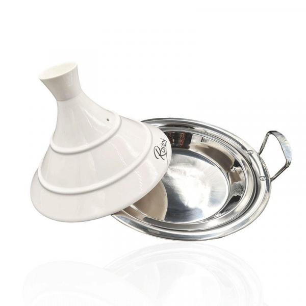 Marokkanische Tajine Rostos Weiß Ø 26 cm Keramik Induktion