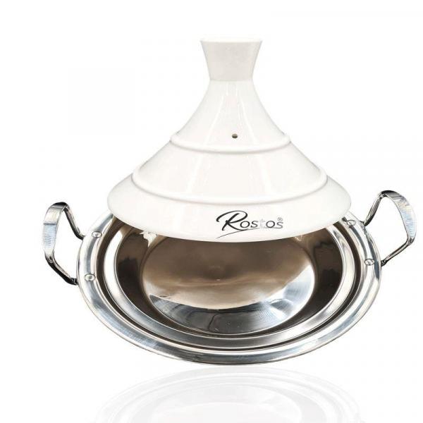 Marokkanische Tajine Rostos Weiß Ø 26 cm Keramik Induktion