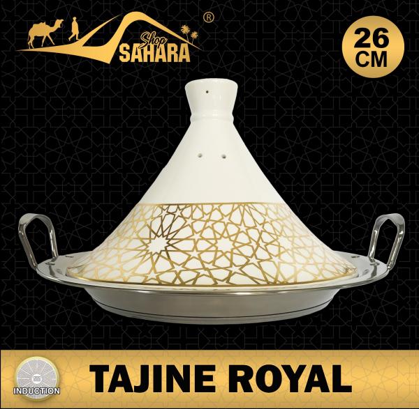 Set Kochbuch + Tajine Ø 26 cm Royal Keramik Induktion Tajin Tagin Tagine