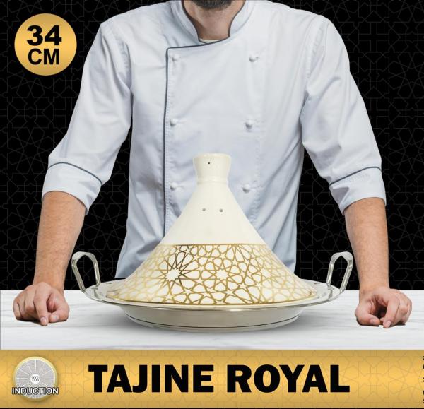 Set Kochbuch + Tajine Ø 34 cm  Marokkanische Royal Tajin Tagin Tagine Keramik Induktion