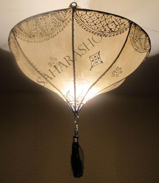 Orientalische Deckenlampe "Tan-Tan" Leder Natur