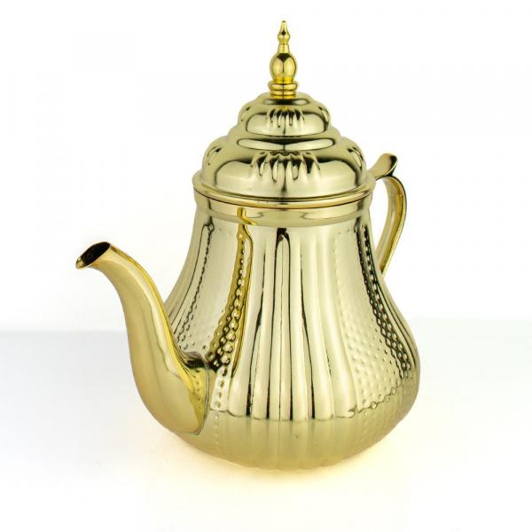 1,6 L Messing Gold/Silber Marokkanische Teekanne Berrad "Marrakesch"