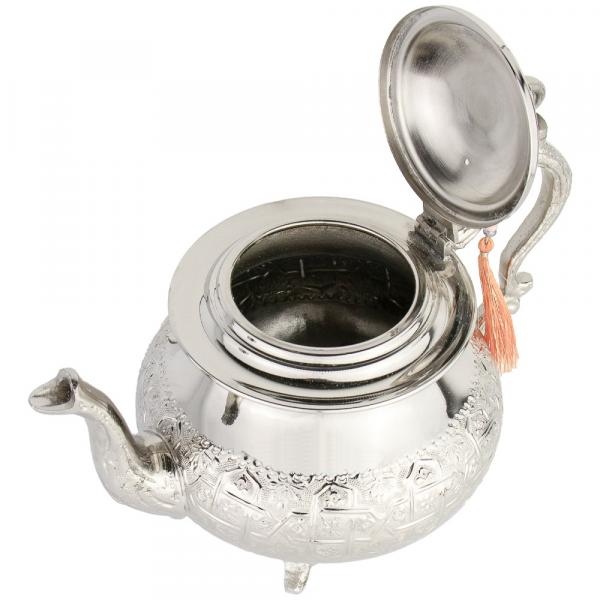 Marokkanische Teekanne "Deluxe 4" Silber 1,7 l