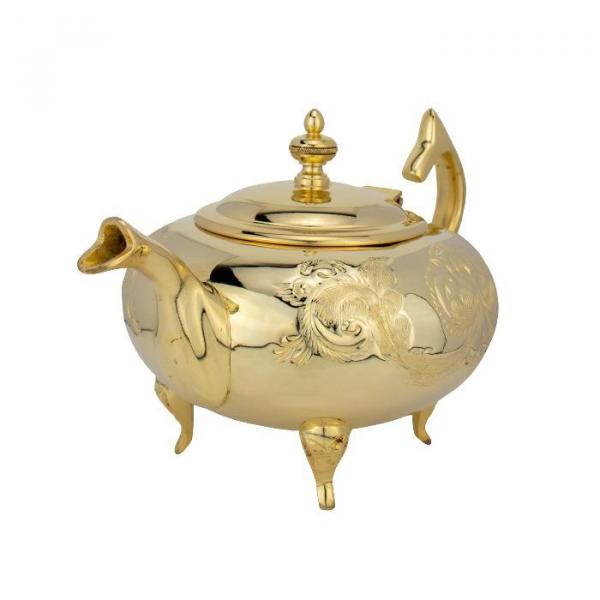 Marokkanische Teekanne "Deluxe 5" Gold 1,5 l