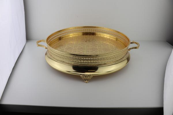 Marokkanisches Teetablett "Deluxe" Ø 47 cm Gold