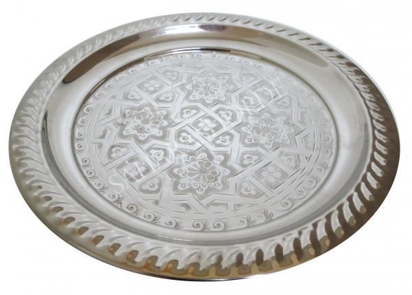 Orientalisches Teetablett Tefor 25 cm Silber