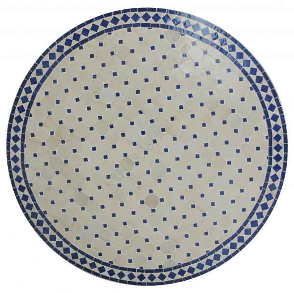 Orientalischer Mosaiktisch Rund Ø 120 cm Blau-Natur