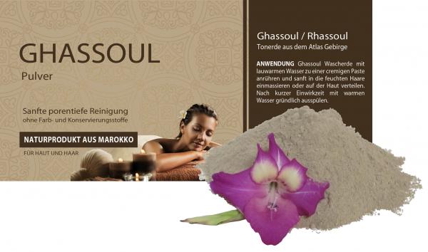 Ghassoul/ Rhassoule Wascherde Pulver Mineralische Ton-/Lavaerde / Peeling 50 Gramm