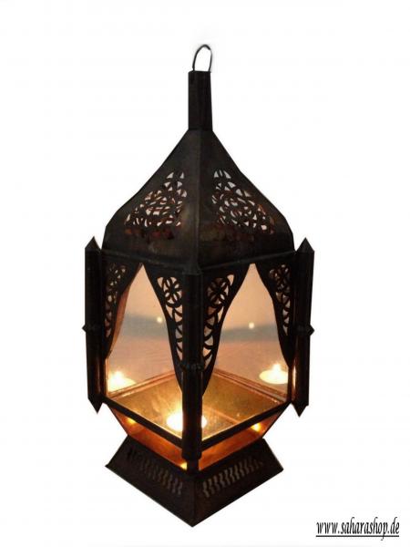 Orientalische Laterne "Fes" Orange/ Klar