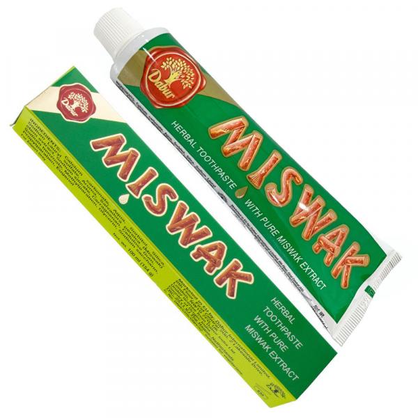 6er Pack -Fluoridfrei, Kräuterzahnpasta Natur Siwak, Original Orientalische Dabur Miswak Zahncreme 154g (100 ml)