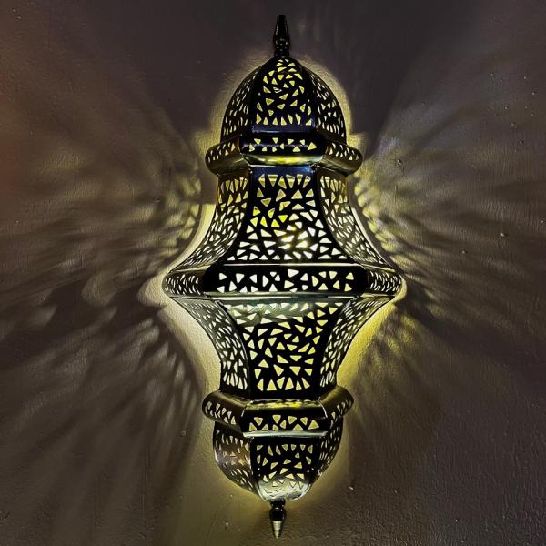 Orientalische Wandlampe "Aida" Messingfarbend