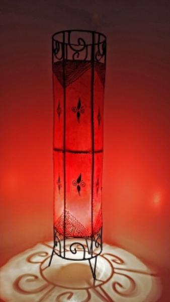 Orientalische Stehlampe "Henna-Zylinder" 79 cm Leder Rot