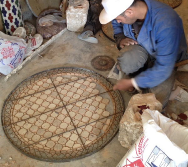 Orientalischer Mosaiktisch Rund Ø 120 cm Grün