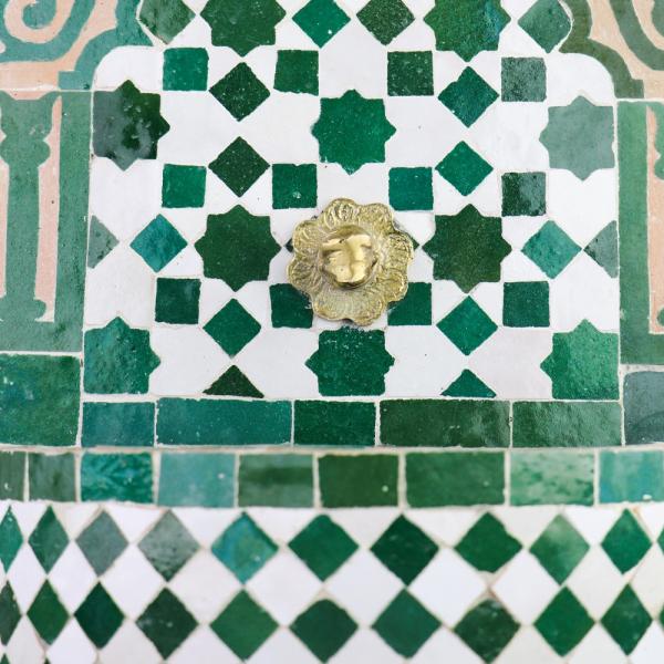 Marokkanischer Mosaikbrunnen Mini Grün