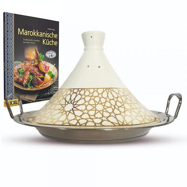 Set Kochbuch + Tajine Ø 34 cm  Marokkanische Royal Tajin Tagin Tagine Keramik Induktion