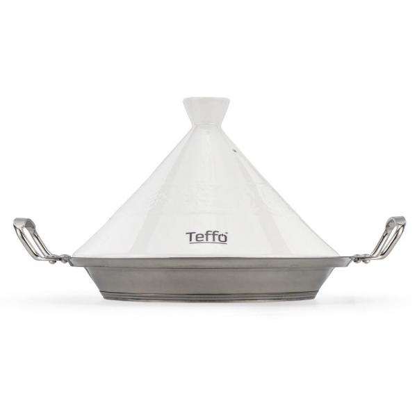 Marokkanische Tajine Teffo Weiß Ø 26 cm Keramik Induktion