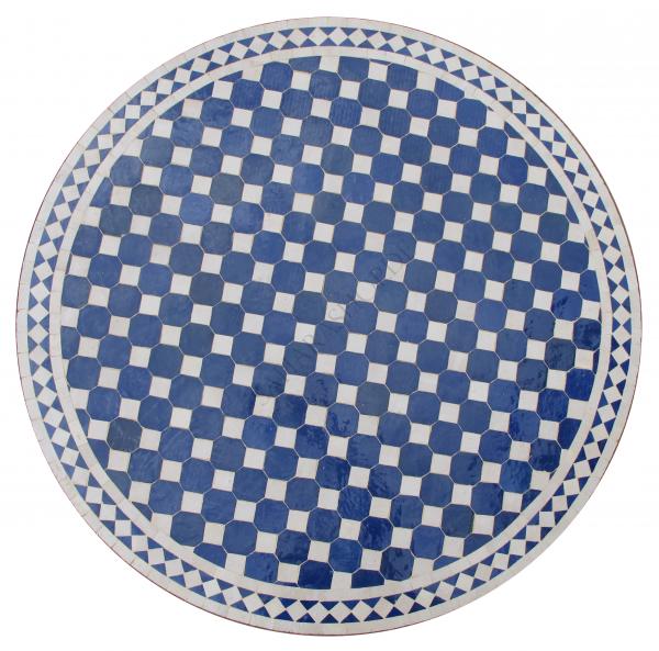 Mosaikplatte Rund 100 cm Dama Blau-Natur